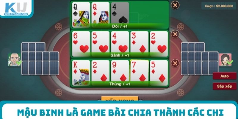 Mậu binh là game bài chia thành các chi